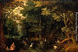 Jan The Elder Brueghel Canvas Paintings - Latona and the Lycian Peasants